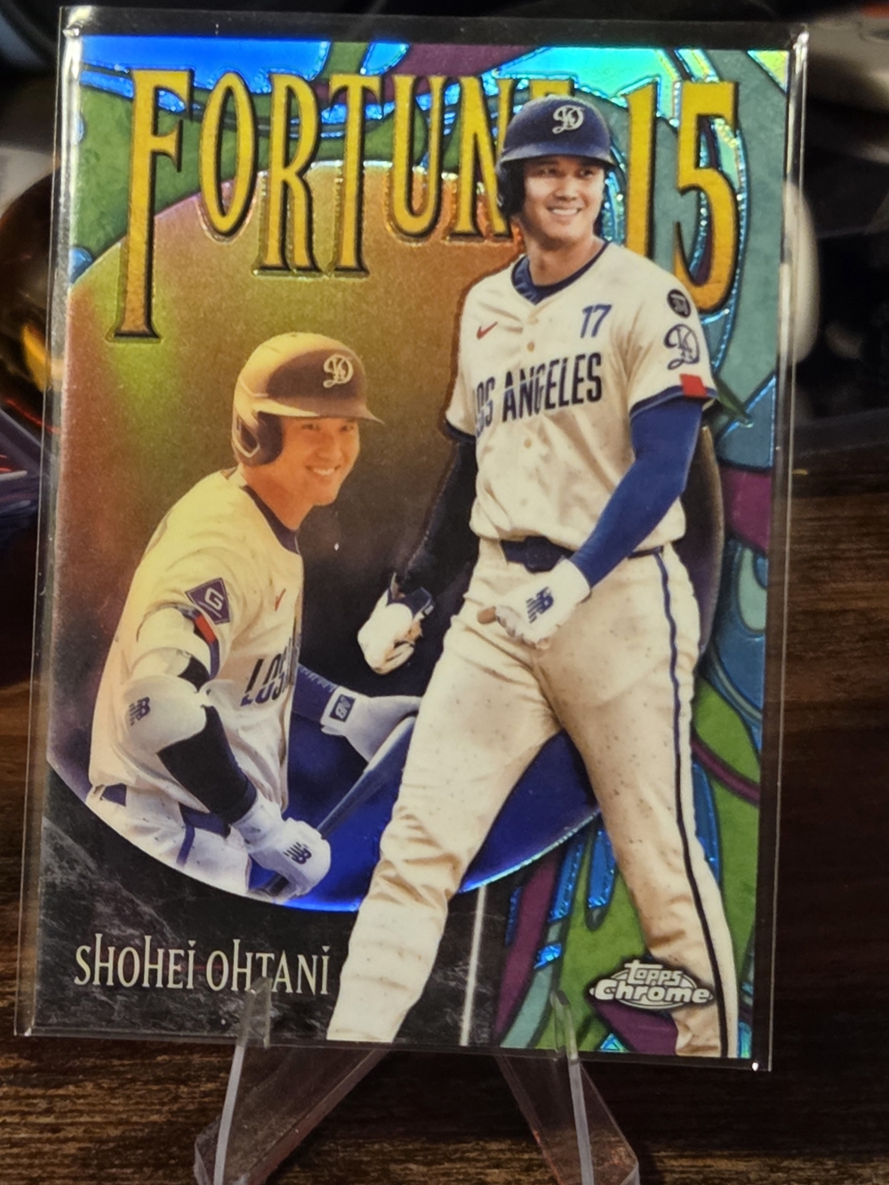 This is a 2025 Topps Chrome Update "Fortune 15" insert card (#F15-6)